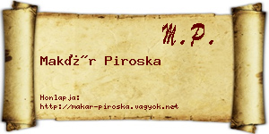 Makár Piroska névjegykártya