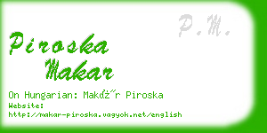 piroska makar business card